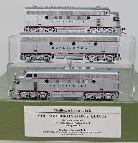 Challenger Imports CB&Q EMD F3A/F3B/F3A Passenger Set (Factory Painted) image