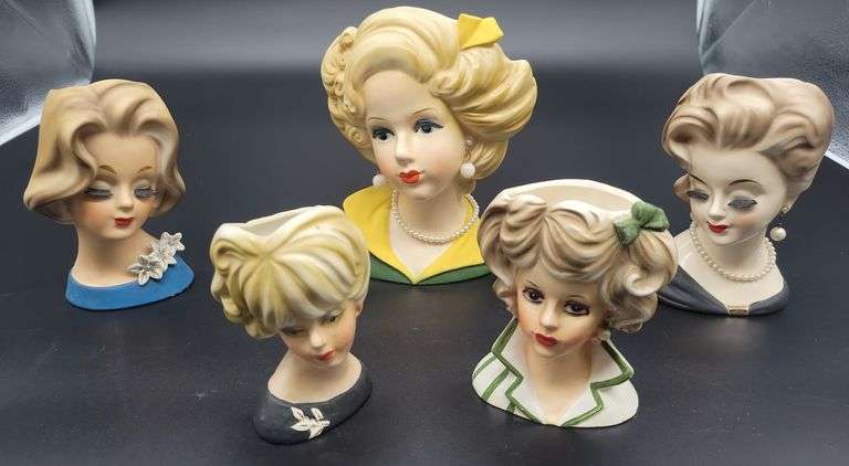 5 Lady Head Vases image
