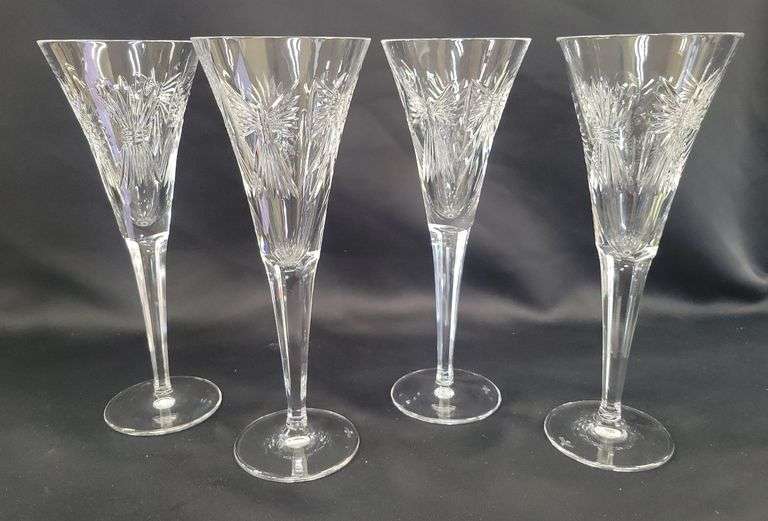 4 Waterford Champagne flutes image
