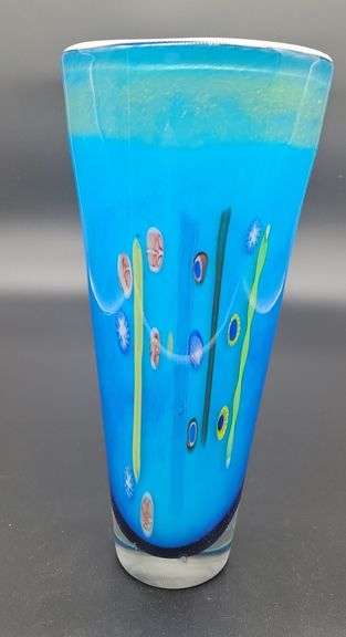 Art Glass Vase 11.5 in tall image