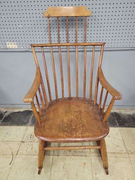 Vintage High-Back Windsor Rocking Chair image