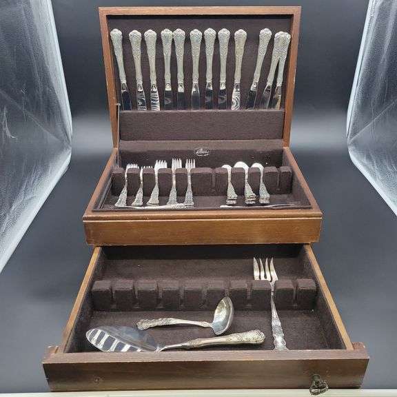 70 piece Gorham "Chantilly Rose" Sterling Silver flatware image