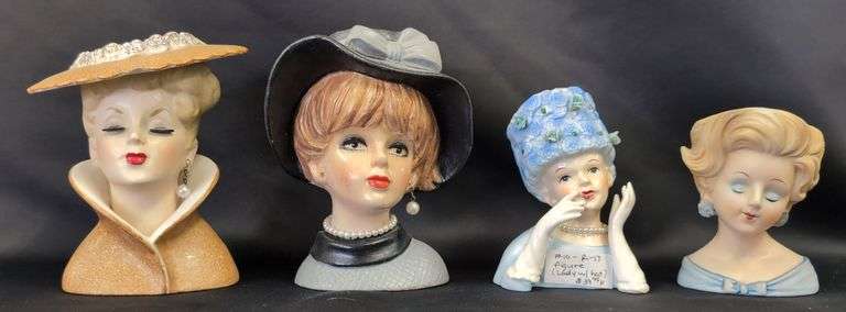 4 Lady Head Vases image