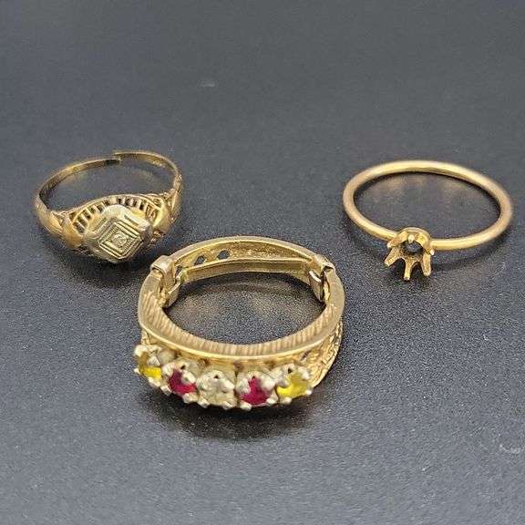 3 10k gold ladies rings 3.3dwt image