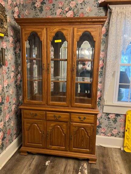 Cochrane oak lighted china cabinet image