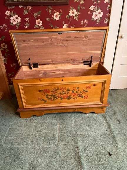 Paint decorated cedar chest image