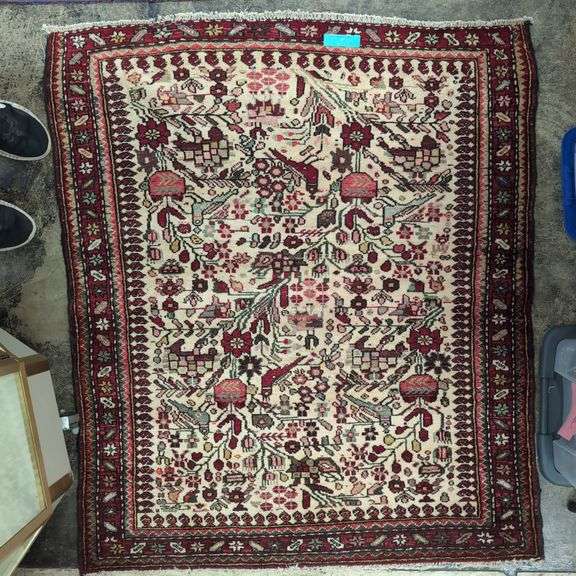 Persian Village Rug with Tree of Life design Bakhtiari style 54x47" image