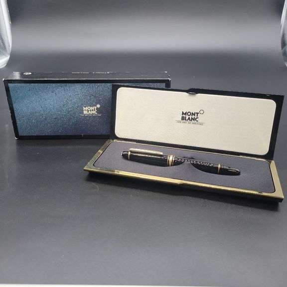 Montblanc Meisterstuck fountain pen box and papers image