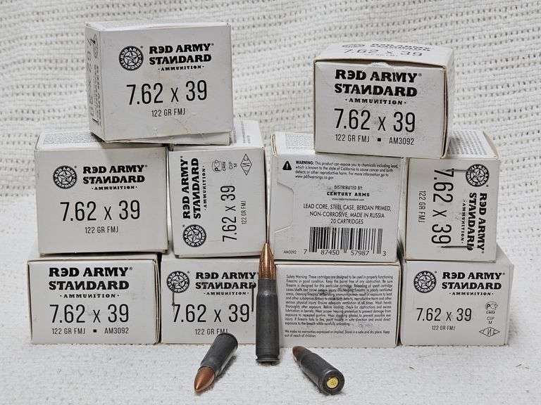 Red Army Standard 7.62x39mm Ammo 122gr FMJ 20 Rounds(10x Boxes) image