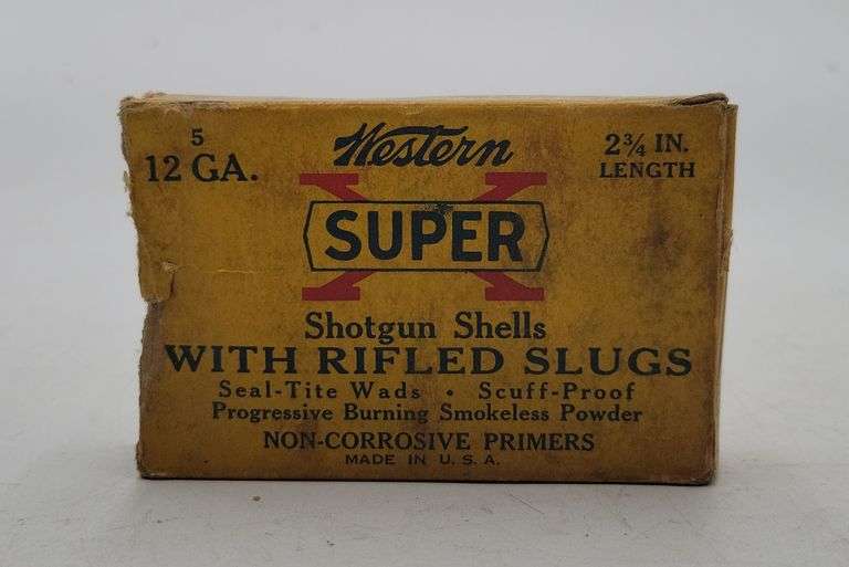 Vintage 12 Ga. 23/4 in. Western SuperX Shotgun shells with rifled slugs image