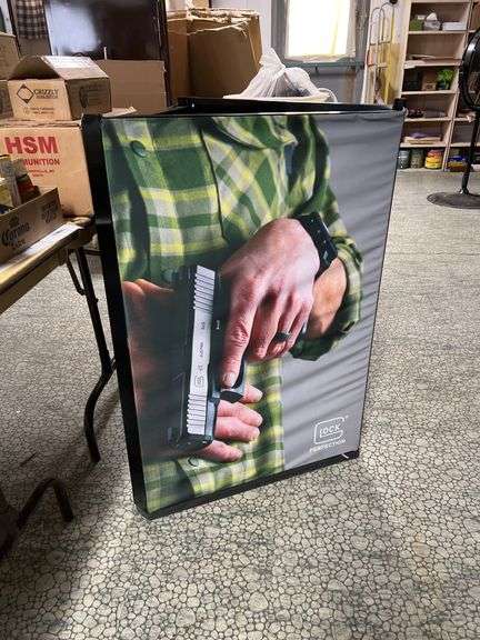 TRIANGULAR FLOOR BASED FABRIC SIDED GLOCK DISPLAY image