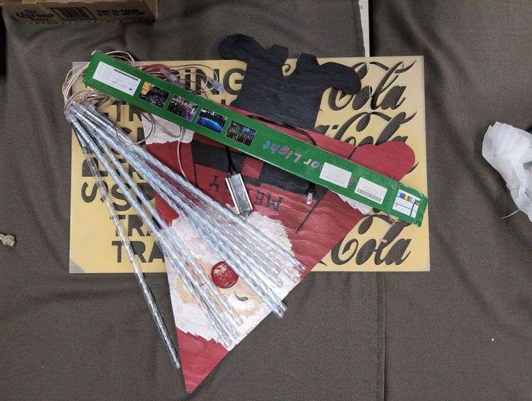 Coca-Cola Advertising Stencil and LED Meteor Light Set image