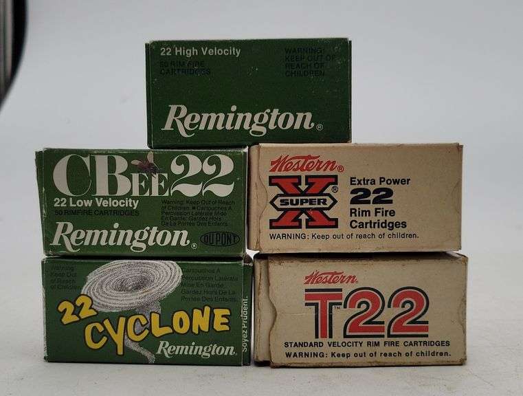 5x Mixed lot of 22 LR Rounds in 50 rds. cardboard boxes(See photos) image