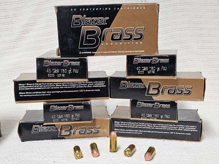 Blazer Brass Ammunition .40 S&W 180 Gr. FMJ, 50 Rounds(9x Boxes) image