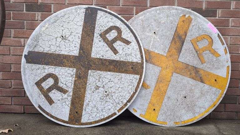 Pair of Railroad Crossing Signs image