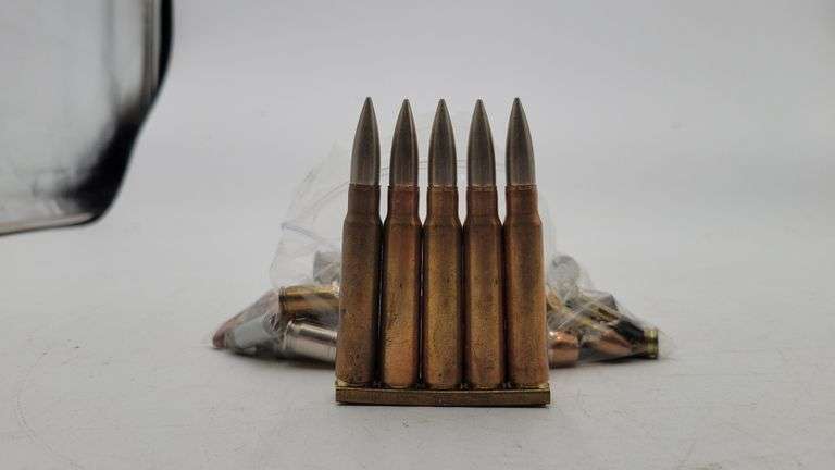Baggie of Miscellaneous Calibers(includes 1x stripper clip of 7.9mm ammo stamped 1935?) image