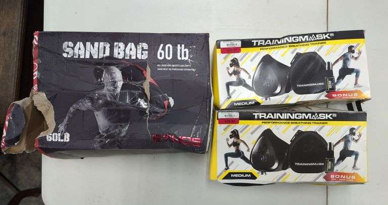 Training Mask Medium and 60 LB Sandbag image