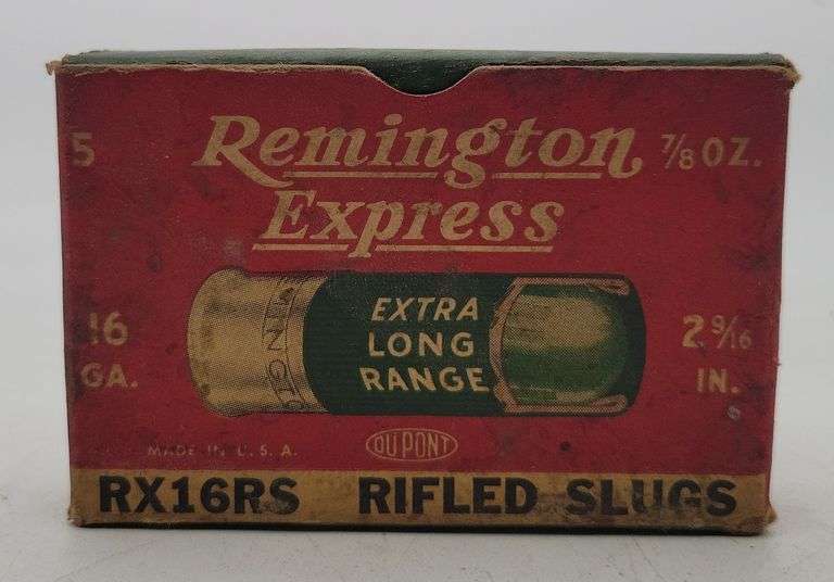 Vintage Remington Express 16 Ga. 7/8 Oz. 2 9/16 in. RX16RS Rifled Slugs, Box of 5 slugs image