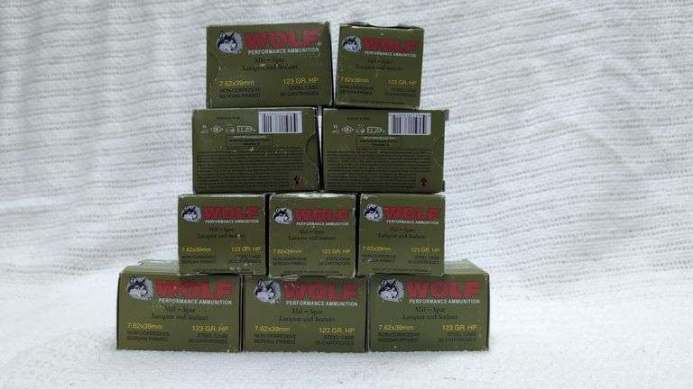 Wolf Performance Ammunition Mil-Spec 7.62x39mm 123 GR. HP 20 Cartridges(10 Boxes) image