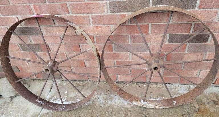 Pair of Iron Farm Wheels image