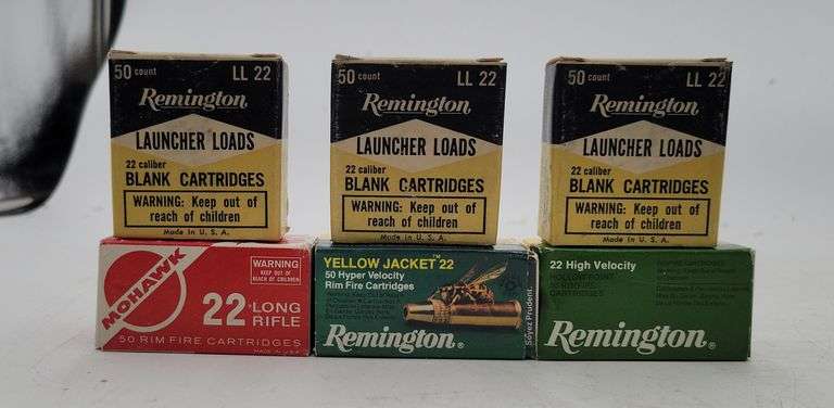 6x Mixed lot of 22 LR Rounds in 50 rds. cardboard boxes(See photos) image