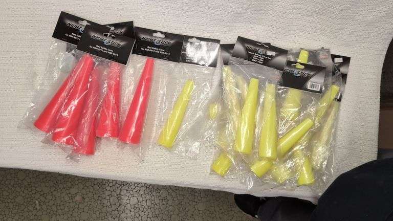 Nightstick Light Safety Cones: 5x Red(NSR-9912/NSR-9914) and 17x Yellow(NSP-1160, NSP-1260, BAP-1060) image