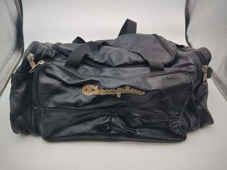 Champion Black Leather Duffel Bag (used) image