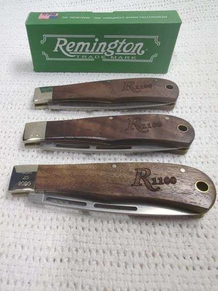 3x Sequential Remington R1100 Folding Knives, Limited Edition 50th Anniversary, Numbers 506,507,508/1100 image