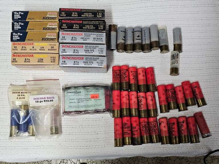 Assorted 12 Gauge Shotgun Ammunition, Approximately 80 shells(Slugs, Buckshot, Winchester/Federal/Imperial) image
