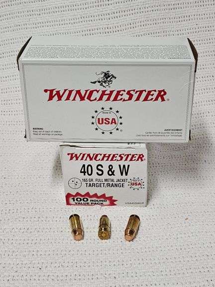 Winchester 40 S&W 165 Gr. FMJ Target/Range 100 rounds Value Pack(2x Boxes) image