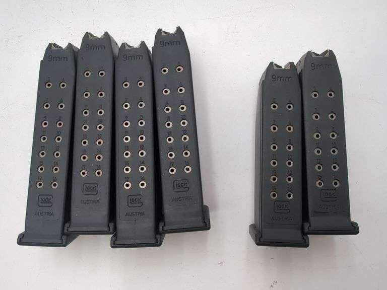 9mm magazines(2x 15rd Glock, 4x 17 rd Glock) image