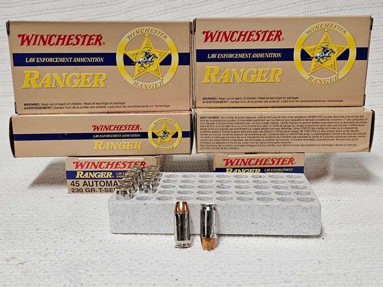 Winchester 45 Auto  +P 230 Grain T Series Ammunition(50 rounds, 5 boxes/ 11 rounds, 1 box) image