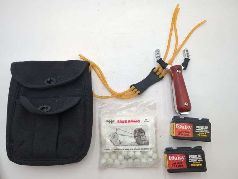 Slingshot with pouch and Steel Shot and Marble Ammo image
