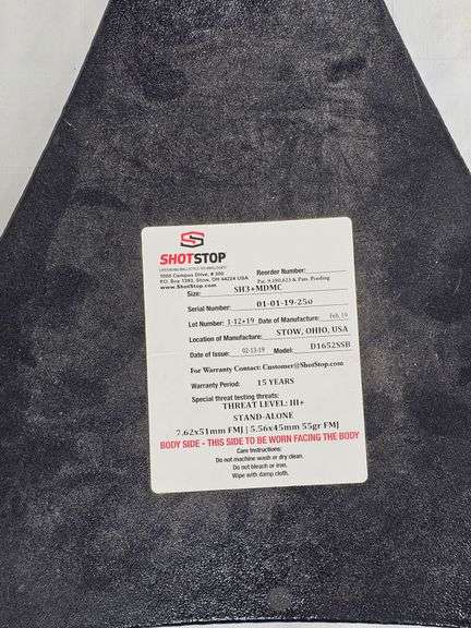 FULL SET OF SHOT STOP BODY ARMOR image