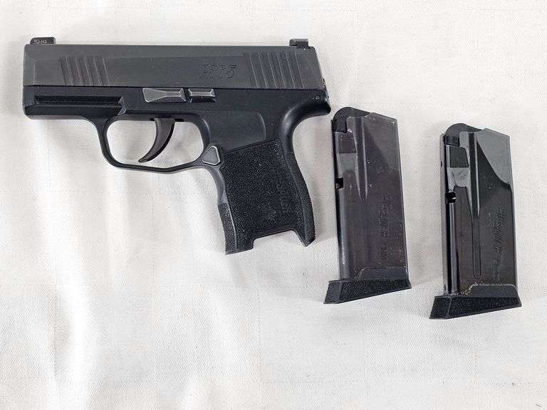 SIG SAUER  P365  9mm Pistol  S/N: 66A047428  2 Magazine, 1 Rigid Leather Holster, 1 Soft Leather Pouch image