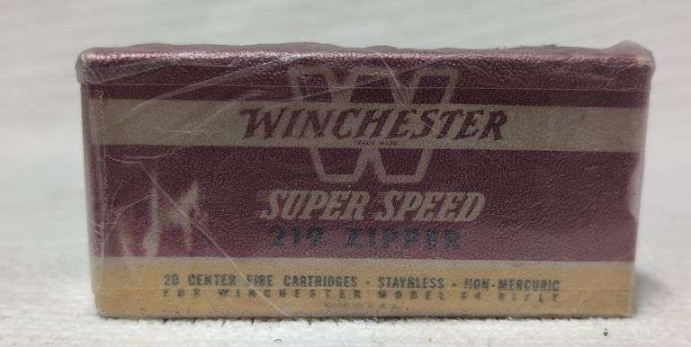 Vintage Winchester Super Speed 219 Zipper Box and Ammo, sealed in protective plastic wrap image
