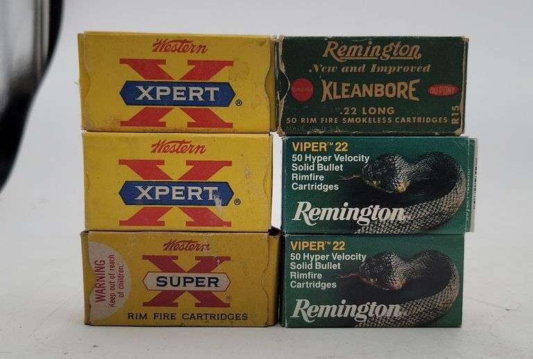 6x Mixed lot of 22 LR Rounds in 50 rds. cardboard boxes(See photos) image
