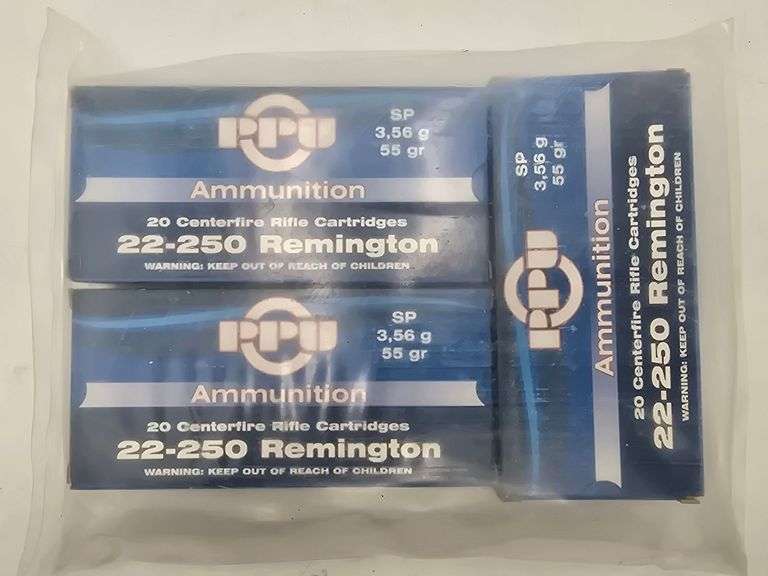 Prvi PPU 22-250 Remington Ammunition(3 boxes, 20 rounds each) image