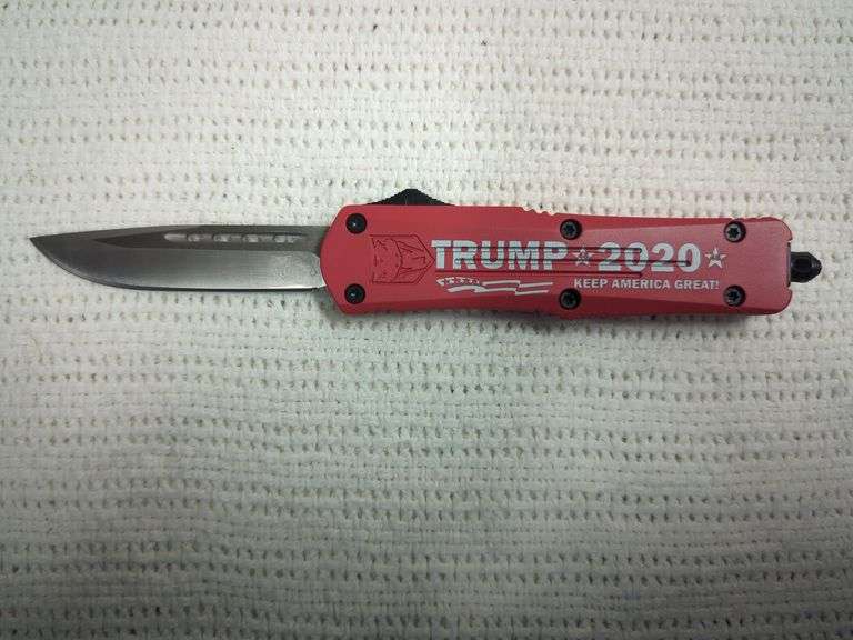 CobraTec OTF Knife: Medium "Trump 2020" FS3 Drop, Not Serrated image