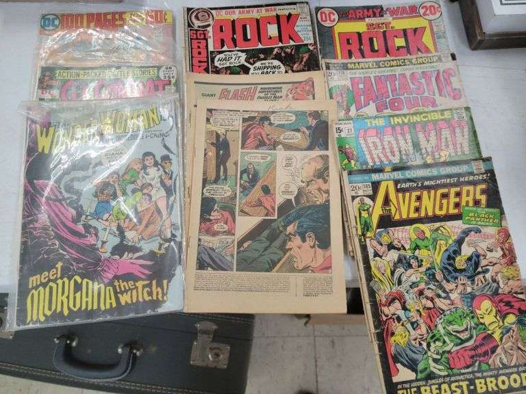 Mixed Lot of Comic Books: GI Combat, Tarzan, Wonder Woman, Flash, Avengers, Iron Man, and More image