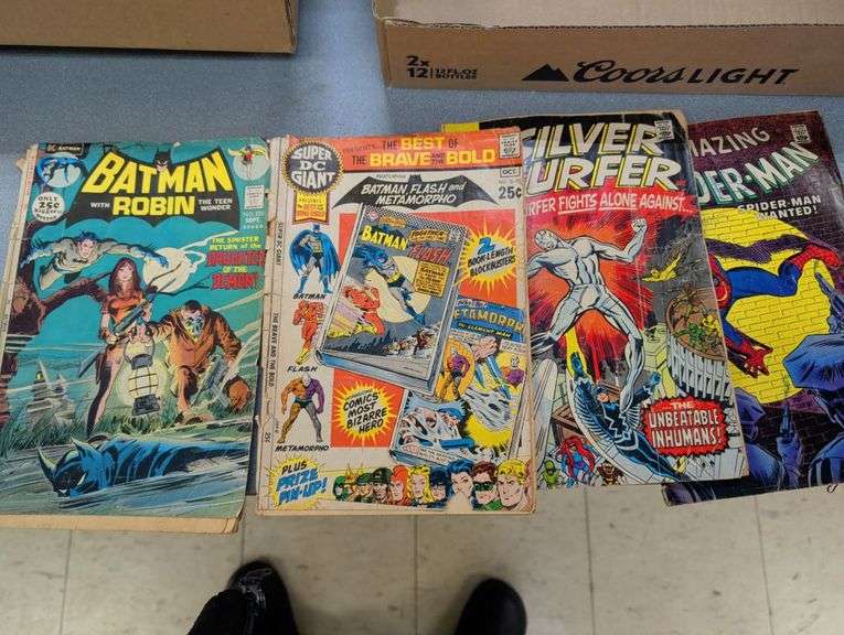 Mixed Lot of DC and Marvel Comic Books - Batman, Brave and the Bold, Silver Surfer, Spider-Man image