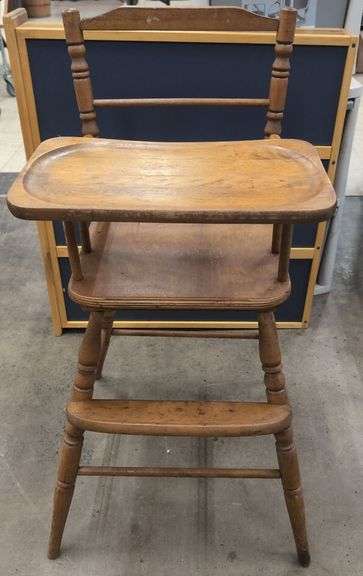 Wooden Child's High Chair with Tray image