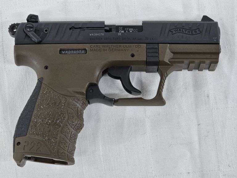 Walther   P22 Military  .22 LR Pistol  S/N# WA384078  Original Box & Paper, 2 magazines, 1 Cable Gun Lock image