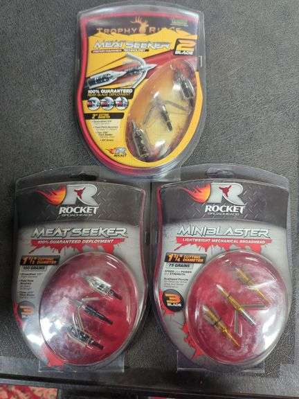 Mechanical Broadhead Packs(2x Rocket BroadHeads MiniBlaster 3 Pack, 1x Trophy Ridge MeatSeeker 3 pack)) image