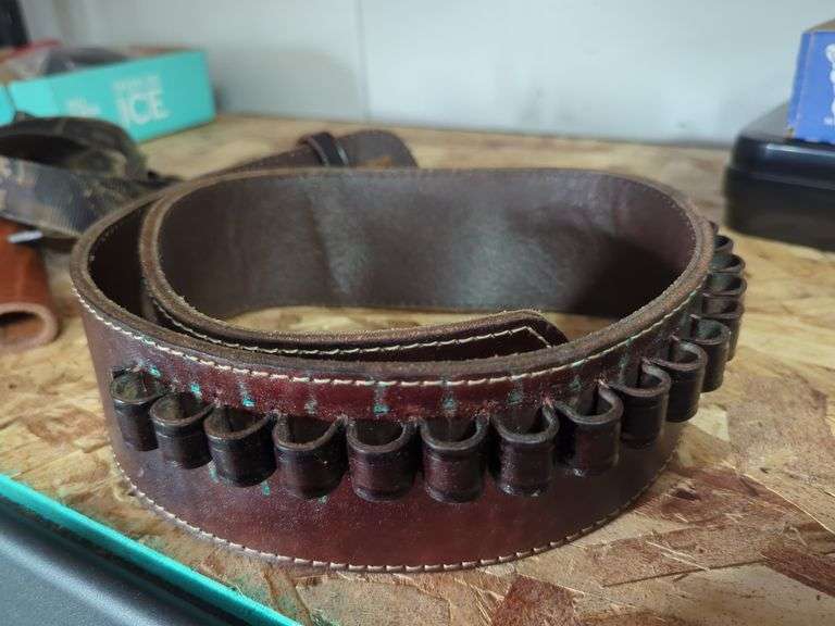 Gun belt with ammo loops, large holster, spare strap image