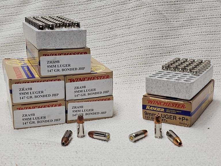 Winchester Ranger Bonded LE 9mm Luger 147 Gr. Bonded JHP, 50 Rounds(5x Boxes), 9mm Luger+P+ 127 GR. SXT 50 Round Box image