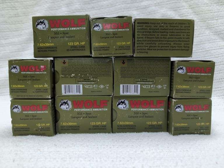 Wolf Performance Ammunition Mil-Spec 7.62x39mm 123 GR. HP 20 Cartridges(11 Boxes) image