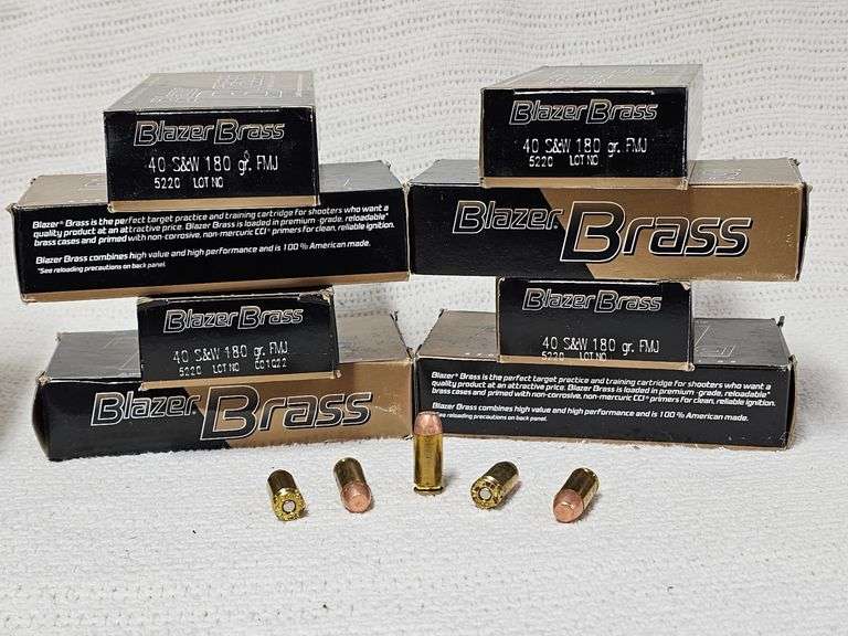 Blazer Brass Ammunition .40 S&W 180 Gr. FMJ, 50 Rounds(8x Boxes) image
