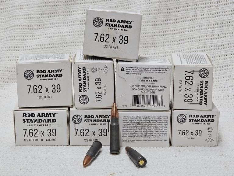 Red Army Standard 7.62x39mm Ammo 122gr FMJ 20 Rounds(x9, 1 partial) image