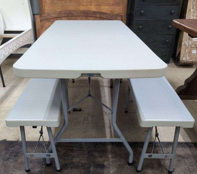 Office Star Folding Table with Benches image